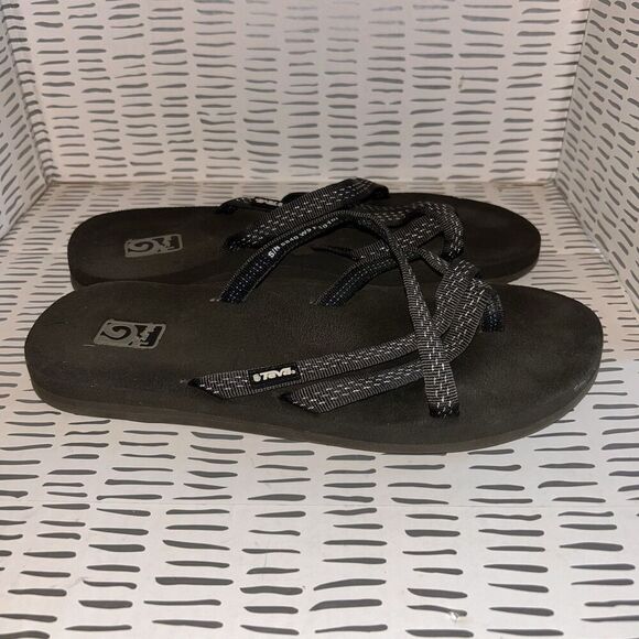 Teva Gray Olowahu Womens‎ Mush Flip Flop Sandals Slides Size 9 Beach Festival - Picture 4 of 9